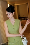 (9 màu) Áo gile cổ tim 4 khuy