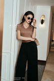 Quần ống suông gabadine công sở cạp cao