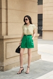 Quần short Hè Gabadine xếp ly nhẹ