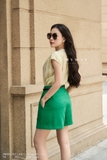 Áo kiểu cổ tròn tay chờm