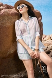 Quần short dáng A họa tiết kẻ
