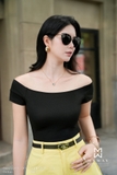Áo Cotton basic dài ngang hông tay ngắn
