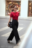 Áo cotton dáng suông vừa phối đính hoa