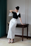 Áo cotton thun tay ngắn trễ vai
