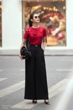 Áo cotton dáng suông vừa phối đính hoa