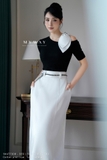Áo cotton thun tay ngắn trễ vai