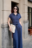 (4 màu) Áo Cotton Suông Cổ Cách Điệu Dài Ngang Hông