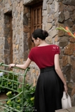 (2 màu) Áo cotton cổ thuyền ngắn tay basic