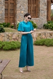 Quần lụa ống suông xếp ly eo