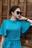 Quần lụa ống suông xếp ly eo