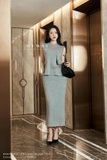 (2 màu) Chân váy A Cotton basic xẻ sườn