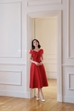 (2 màu) Đầm dự tiệc Taffeta trễ vai