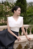 Áo kiểu ứng dụng cao bo eo cổ tim