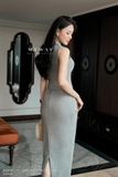 (2 màu) Áo kiểu Cotton không tay cúc mạ