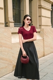 Chân váy xòe xếp ly Gabardine