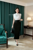Chân váy bút chì công sở hai cúc