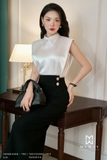 Chân váy bút chì công sở hai cúc