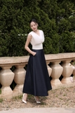 Áo kiểu ứng dụng cao bo eo cổ tim