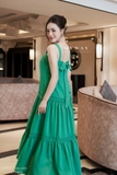 Đầm maxi hai dây suông A xếp tầng