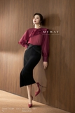 Chân váy ôm dáng dài xẻ tà nhẹ