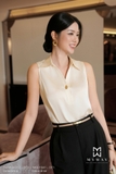 Áo Sơ Mi Cổ Đức Không Tay Dài Ngang Hông