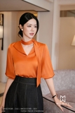 (3 màu) Áo kiểu tay lỡ cổ cut-out phối vạt