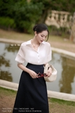 (5 màu) Chân váy xòe hoạ tiết hoa dập nổi