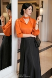 (3 màu) Áo kiểu tay lỡ cổ cut-out phối vạt