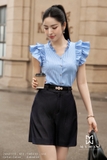 Quần short Hè Gabadine cạp cao