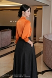 (3 màu) Áo kiểu tay lỡ cổ cut-out phối vạt
