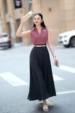 (3 màu) Áo Cotton ôm vừa dáng cổ Đức