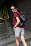 Áo cotton cổ tròn dáng suông dài chùm mông