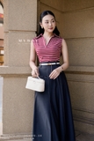 (3 màu) Áo Cotton ôm vừa dáng cổ Đức