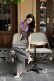 (3 màu) Áo Cotton ôm vừa dáng cổ Đức