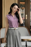 (3 màu) Áo Cotton ôm vừa dáng cổ Đức