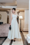 Đầm maxi hoa chiffon hai dây cách điệu