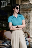 (3 màu) Áo cotton cổ Đức tay ngắn dáng cơ bản