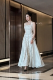 Đầm maxi hoa chiffon hai dây cách điệu