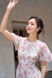 (2 màu) Đầm xoè Tơ tay bồng hoạ tiết butterly