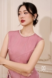 (2 màu) Đầm suông nhẹ không tay đính ngọc