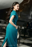 Áo cotton thun bo gấu ngắn tay cổ tròn