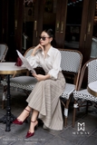 Áo sơ mi suông vừa dáng cổ Đức