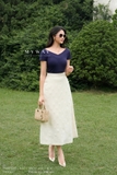 (6 màu) Áo cotton thun trễ vai