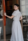 Áo Kẻ Cotton Dáng Suông Nhẹ