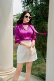 Áo kiểu tay lỡ cổ cut-out phối vạt