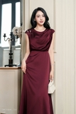 Đầm xòe cổ tròn vai chờm dài qua bắp