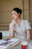 Áo Kẻ Cotton Dáng Suông Nhẹ