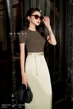Chân váy ôm Lụa xẻ sau basic