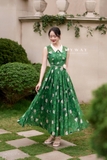 Đầm maxi Tơ không tay họa tiết hoa