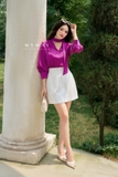 Áo kiểu tay lỡ cổ cut-out phối vạt